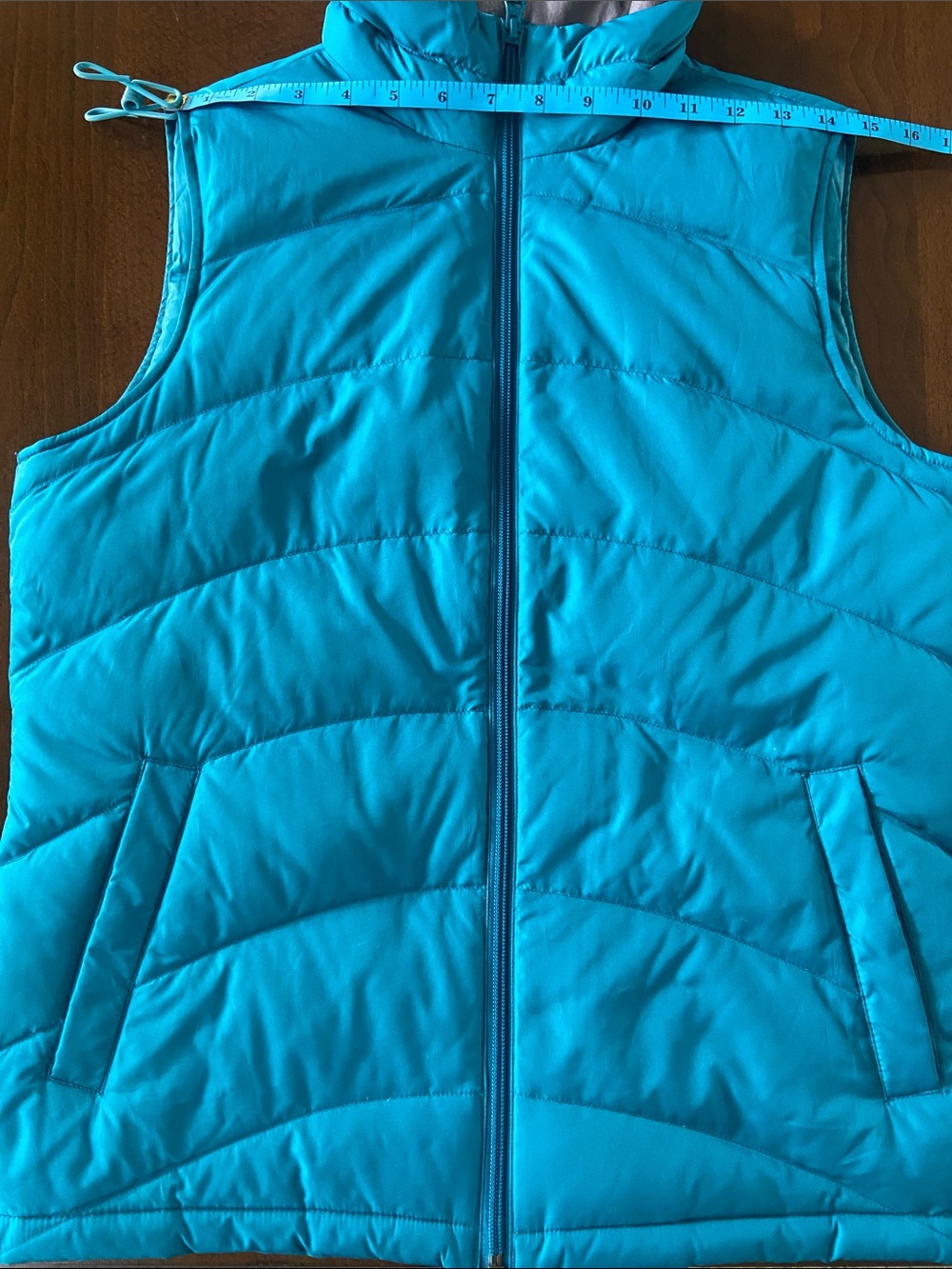 Women’s Turquoise lightweight puffer vest, Lands End, size S - Picture 11 of 16